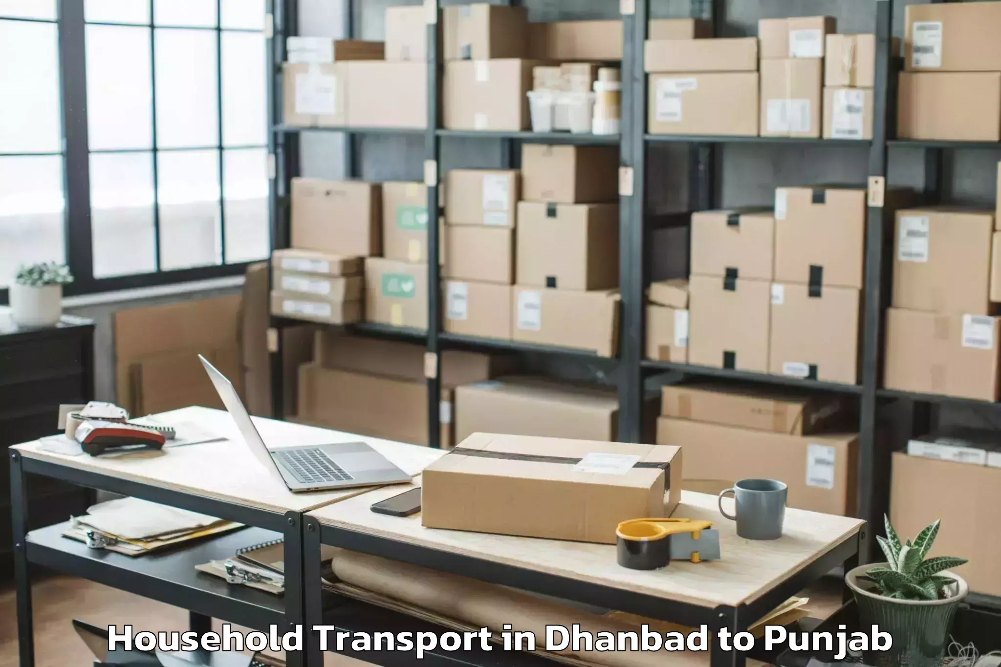 Reliable Dhanbad to Talwara Household Transport